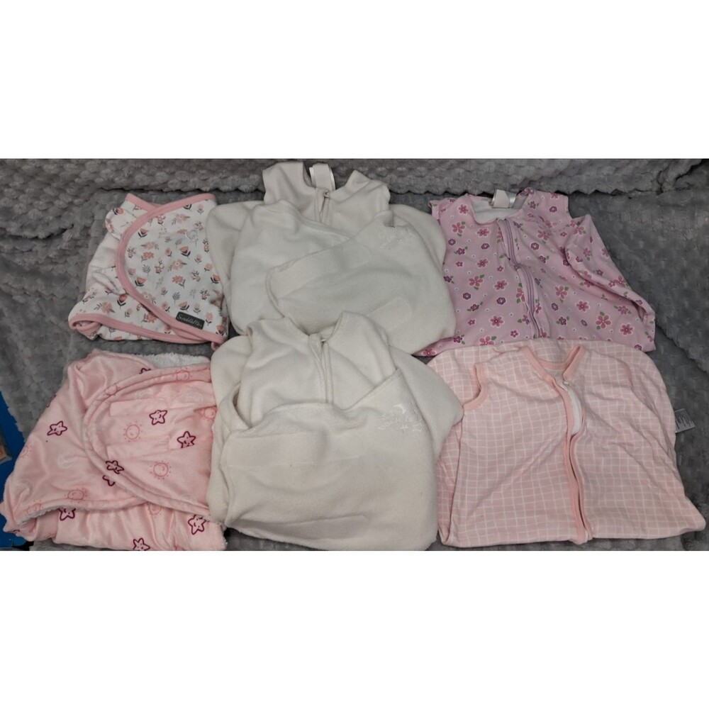 Lot 3 Halo Baby Sleepers Sack Swaddle Newborn Fleece Zipper  Wearable Blanket